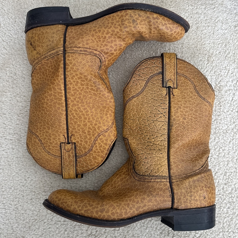 Crocodile Pattern Leather Women's Cowboy Boots 8D